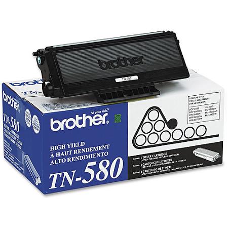 Brother TN-580 Black Toner Cartridge - High Yield