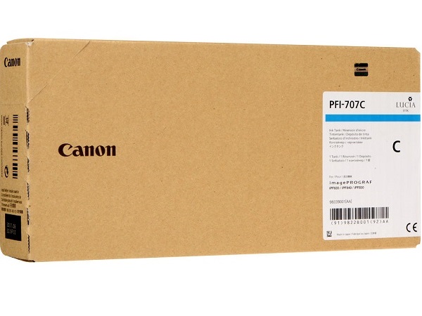 Canon 9822B001 (PFI-707C) 700 ml Cyan Ink Cartridge