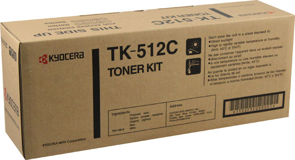 Kyocera TK-512C (TK512C) Cyan Toner Cartridge