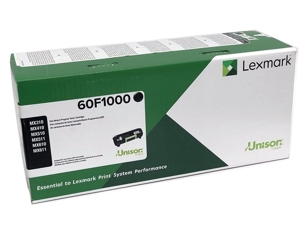 Lexmark 60F1000 Black Toner Cartridge Return Program