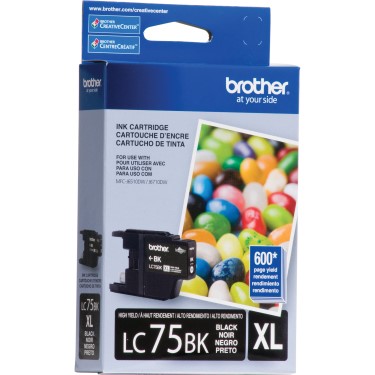 Brother LC75BK (LC-75BK) High Yield Black Ink Cartridge