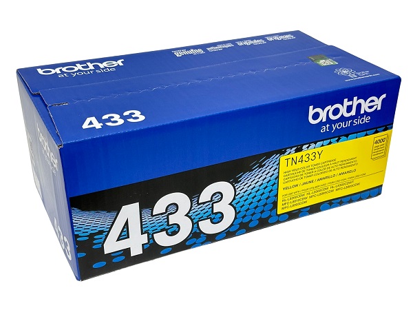 Brother TN-433Y (TN433Y) Yellow High Yield Toner Cartridge