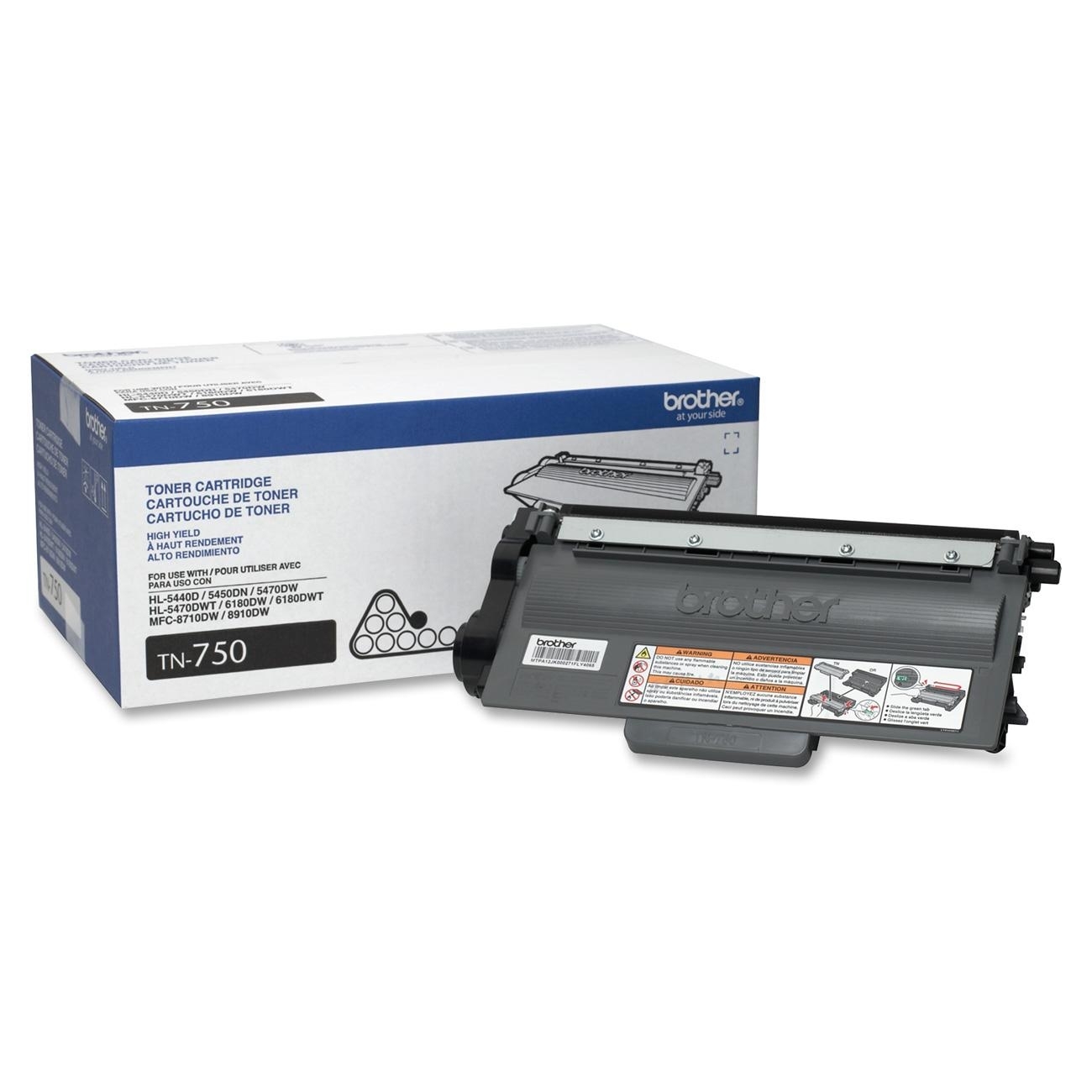 Brother TN750 (TN-750) Black Toner Cartridge - High Yield