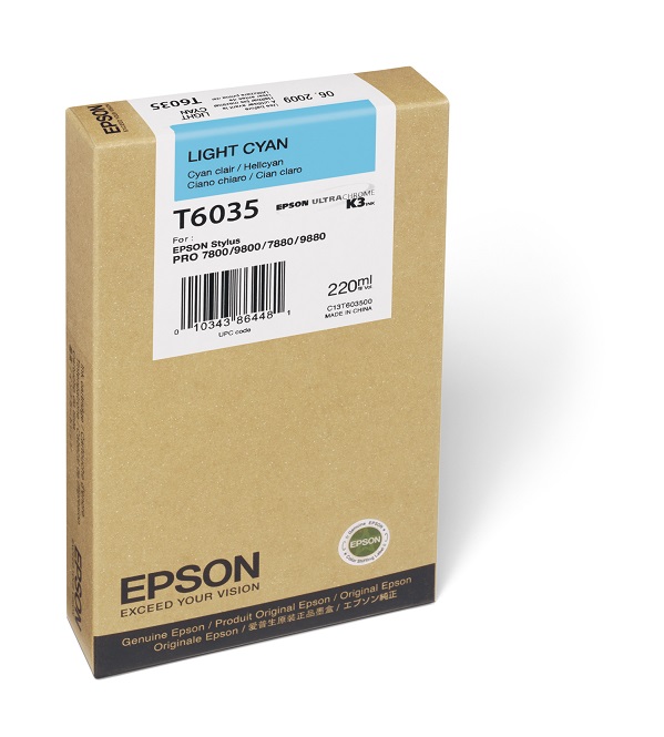Epson T603500 Light Cyan Ink Cartridge