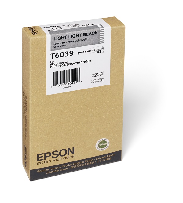 Epson T603900 Light Light Black Ink Cartridge