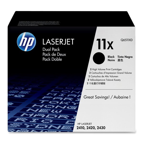 HP Q6511XD Black High Capacity Toner Cartridge Dual Pack