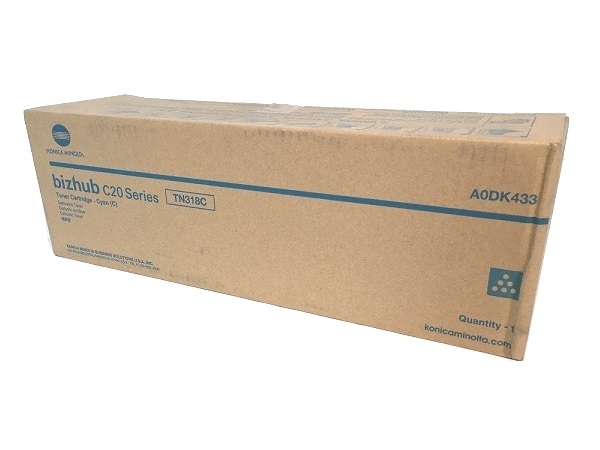 Konica Minolta A0DK433 (TN318C) Cyan Toner Cartridge