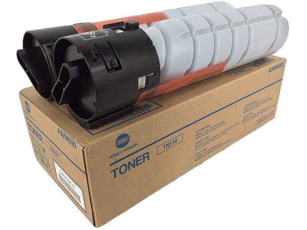 Konica Minolta A3VW030 (TN118) Black Toner Cartridge, Box of 2