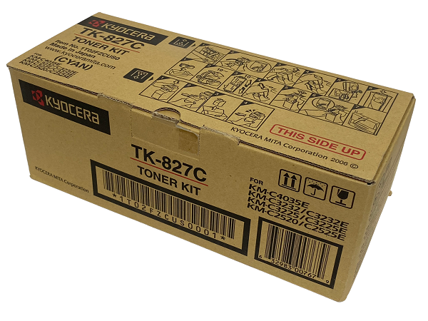Kyocera TK-827C (TK827C) Cyan Toner Cartridge
