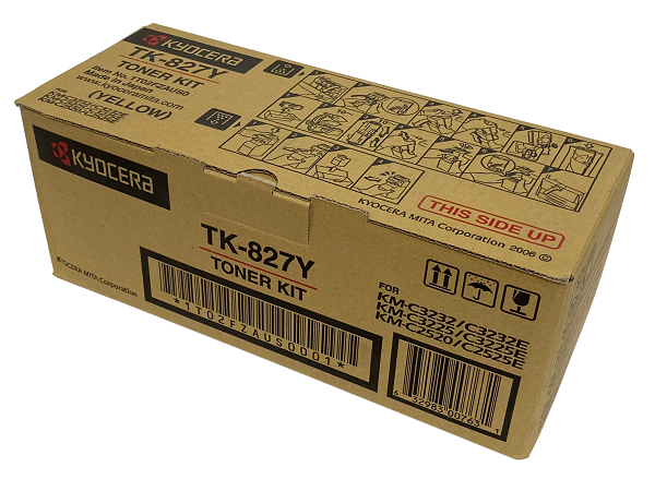 Kyocera TK-827Y (TK827Y) Yellow Toner Cartridge