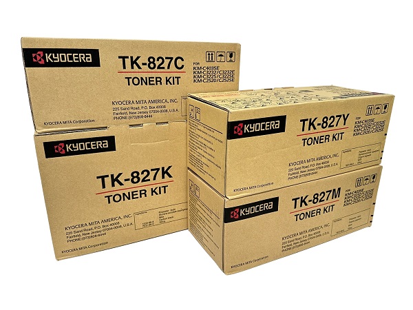 Kyocera TK-827 (C,M,Y,K) Complete Toner Cartridge Set