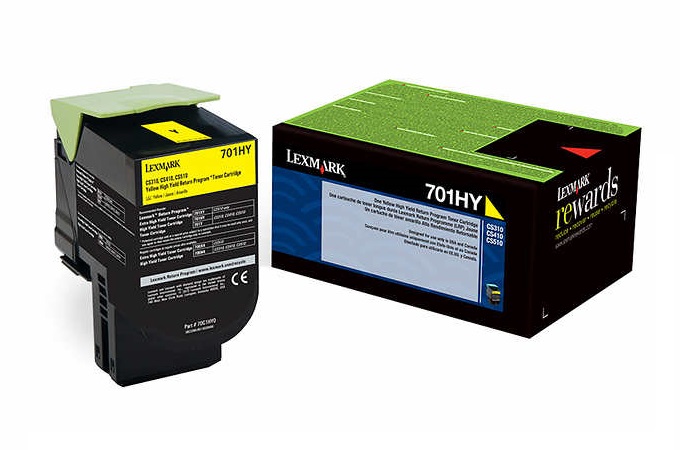 Lexmark 70C1HY0 (701HY) Yellow High Yield Toner Cartridge