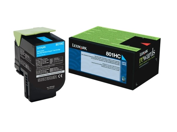 Lexmark 80C1HC0 High Yield Cyan Toner Cartridge