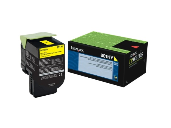 Lexmark 80C1HY0 High Yield Yellow Toner Cartridge