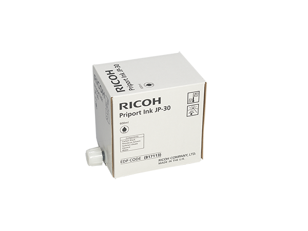Ricoh JP-30 (817113) Black Ink Cartridge, Box of 5
