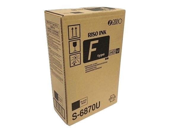 Risograph S-6870U (S-7124U) HD Black Ink Box of (2) 1000ML Tubes