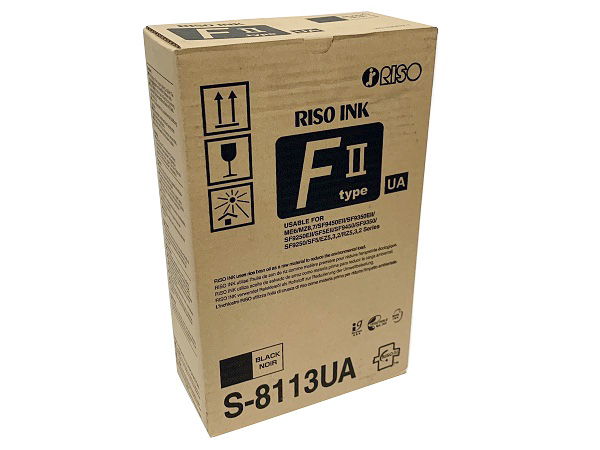 Risograph S-8113UA (FII Type) Black Ink Box of (2) 1000ML Tubes 