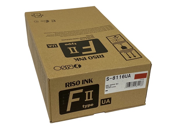 Risograph S-8116UA (S-6933UA) Marine Red Type F Ink Box of (2) 1000ML Tubes