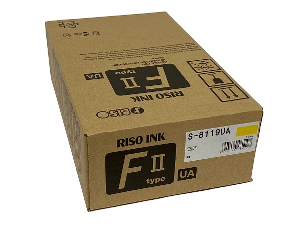 Risograph S-8119UA (FII Type) Yellow Ink Box of (2) 1000ML Tubes (OLD# S-7207U/S-6936UA)