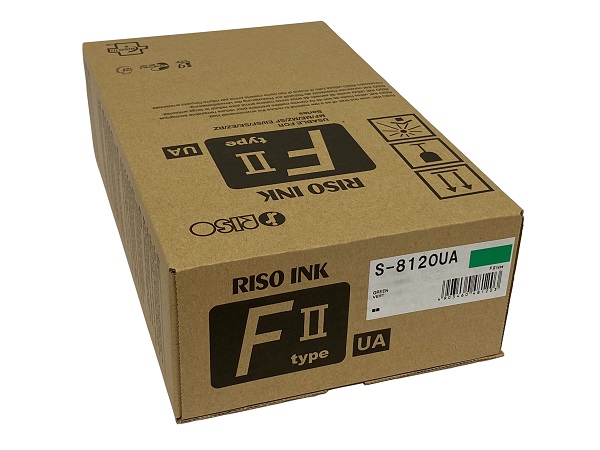 Risograph S-8120UA (S-6937UA) Green Type F Ink Box of (2) 1000ML Tubes