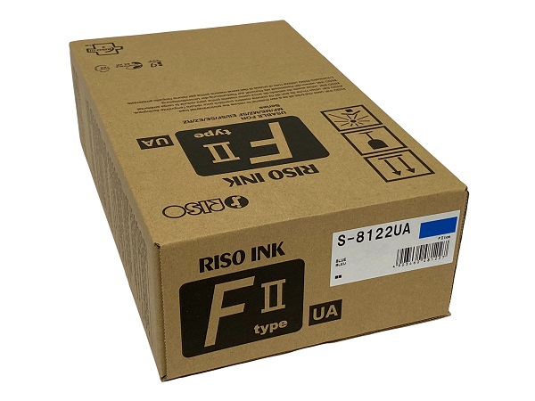 Risograph S-8122UA (S-7196) Blue Ink Box of (2) 1000ML Tubes