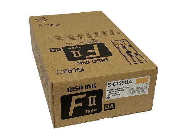 Risograph S-8129UA (S-6946UA) Fluorescent Orange Type F Ink Box of (2) 1000ML Tubes