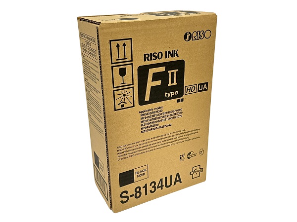 Risograph S-8134U (S-6870U) HD Black Ink Box of (2) 1000ML Tubes